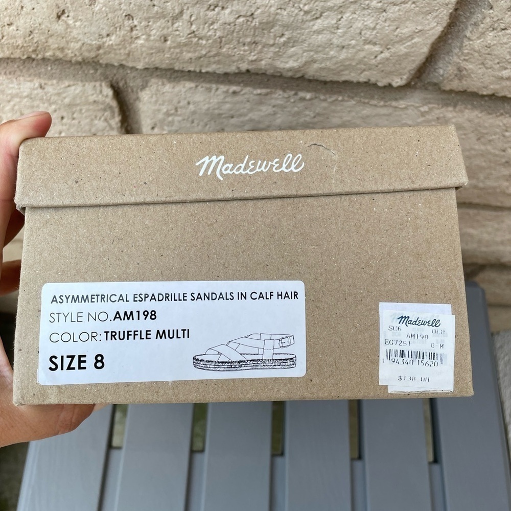 NWT MADEWELL The Malia Espadrille Leopard Sandals Calf Hair Size 8 - Picture 11 of 11